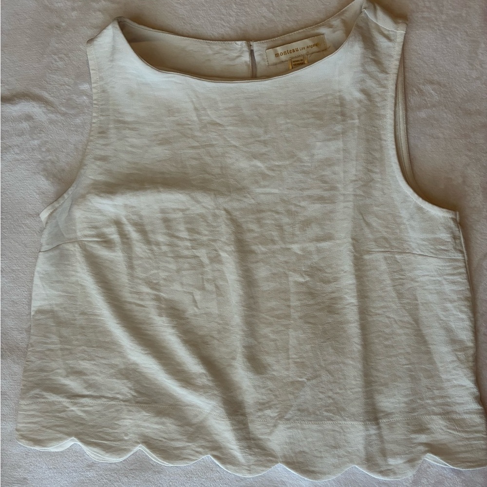 Cream Scalloped Blouse